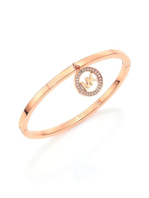 michael kors fulton logo rose gold bracelet|Michael Kors gold bangle.